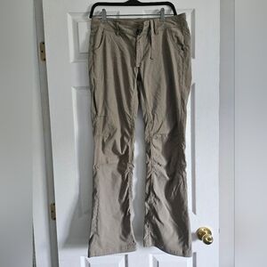 Prana Pants Womens 8 Beige Hiking Ankle Stretch Camping Trail Guide Camp
